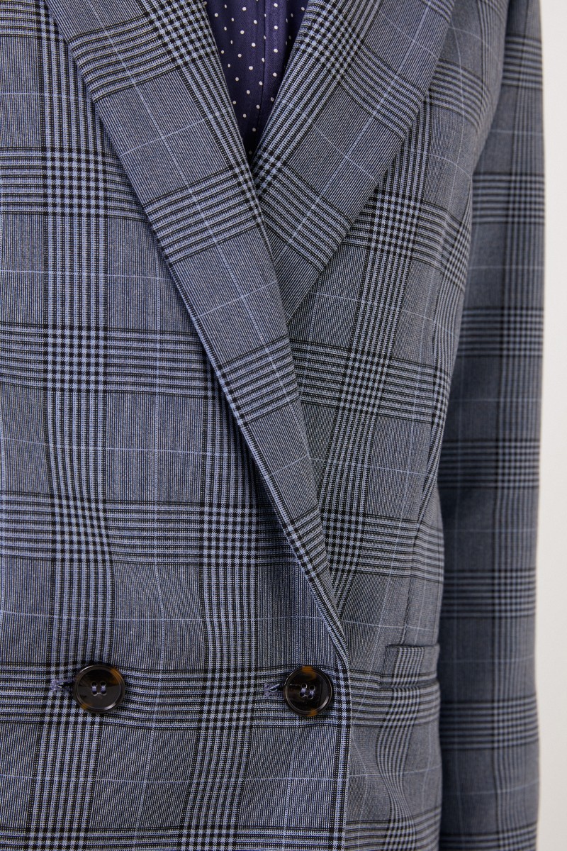 Blazer mit Glencheck Blau
