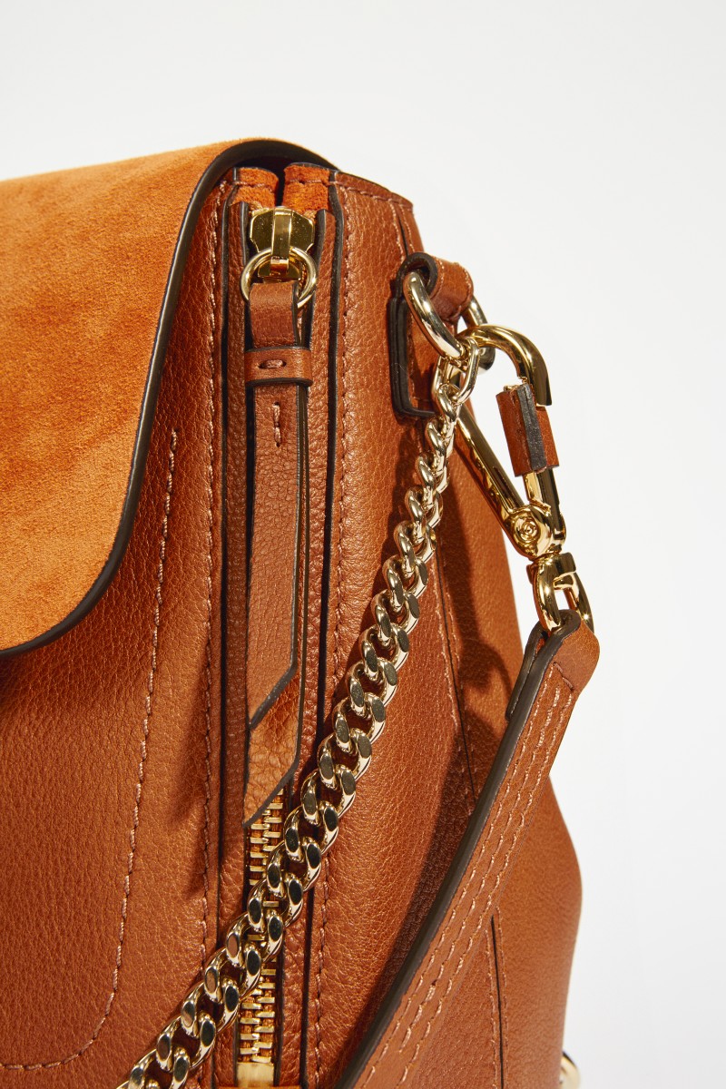 Rucksack 'Faye Backpack' mit Veloursleder-Details Tan
