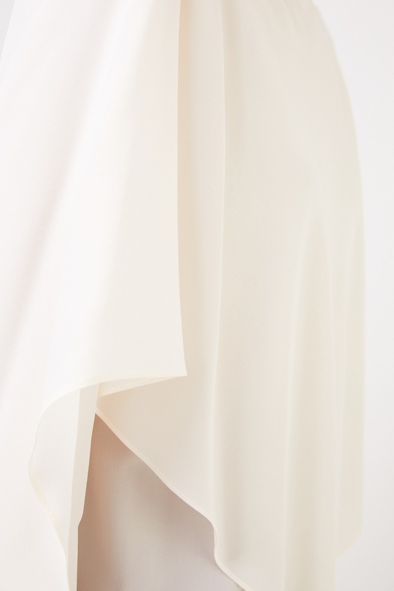 Zweilagige Seidenbluse Crème