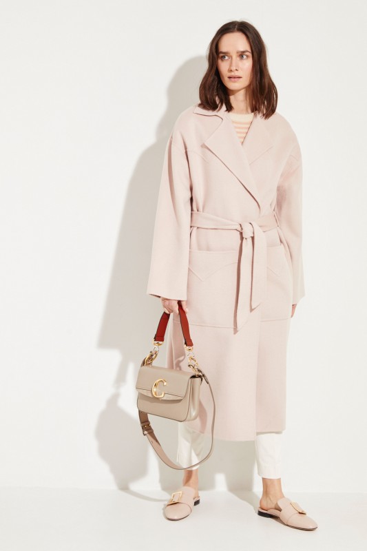 Woll-Cashmere-Mantel 'Alamo' mit Gürtel Rosé
