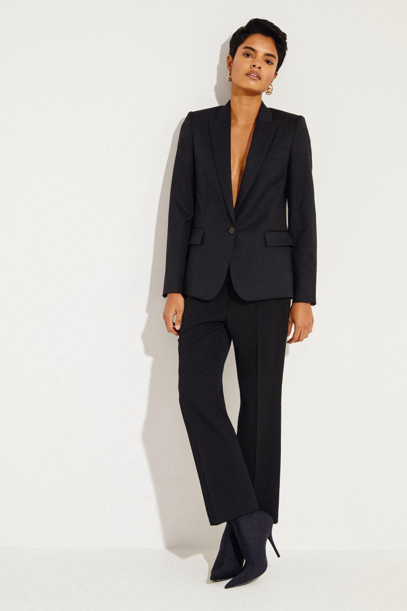 Taillierter Woll-Blazer Schwarz