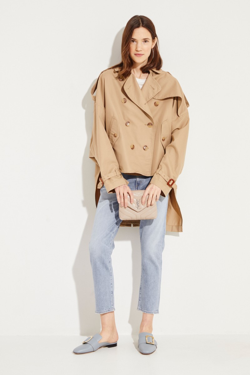 Baumwoll-Jacke 'Tuck-in-Trench' Beige