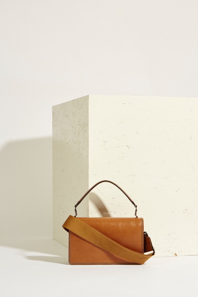 Tasche mit Perlenverzierung Braun