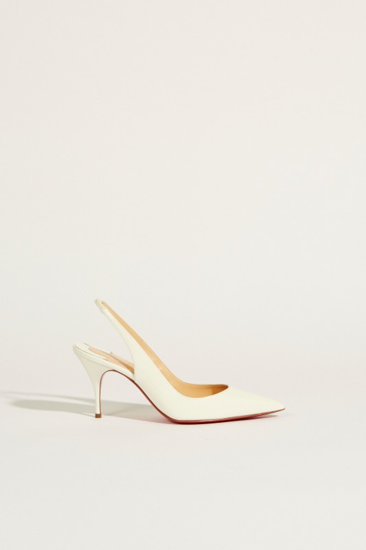 Lackleder-Slingback-Pump 'Clare Sling' Weiß