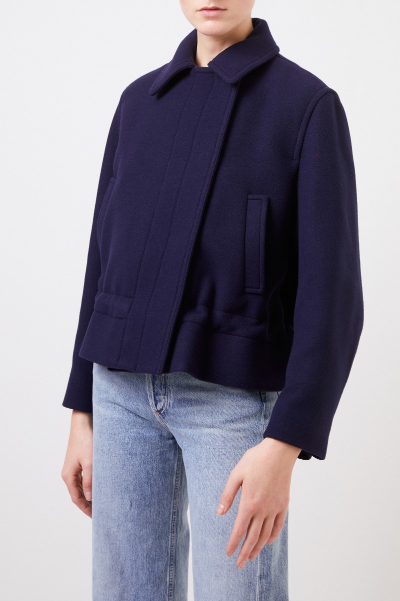 Chloé Kurze Wolljacke Marineblau