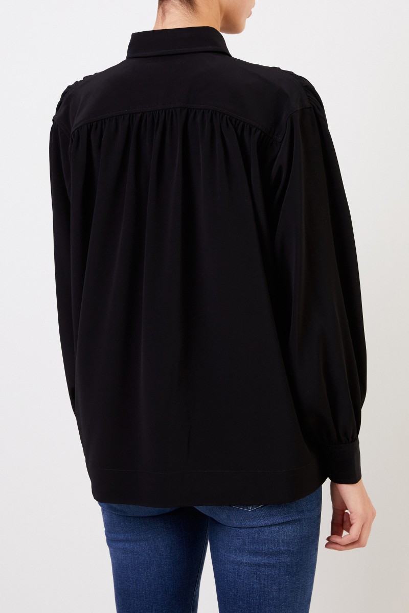 Co Bluse mit Raffungen Schwarz