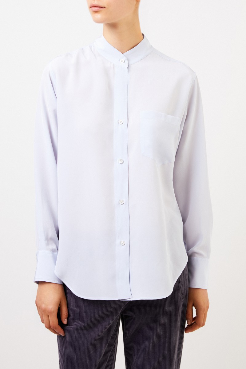 Robert Friedman Klassische Seidenbluse 'Natis' Hellblau