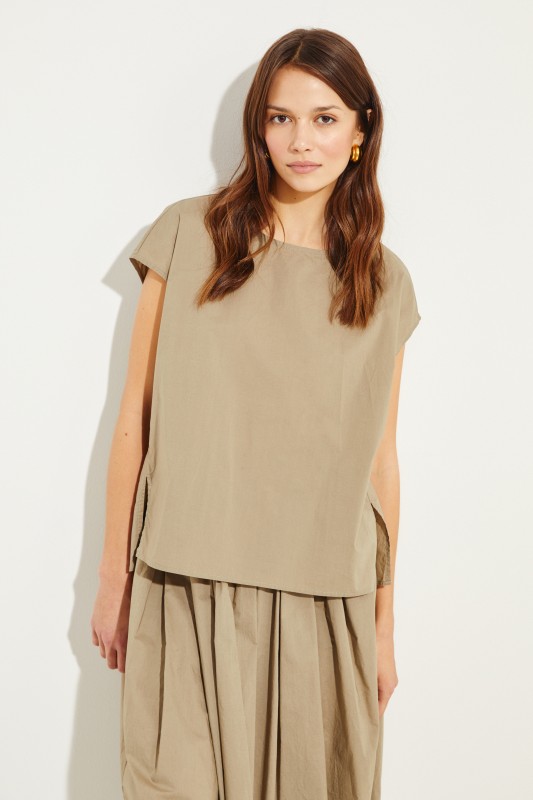 Baumwoll-Shirt Oliv
