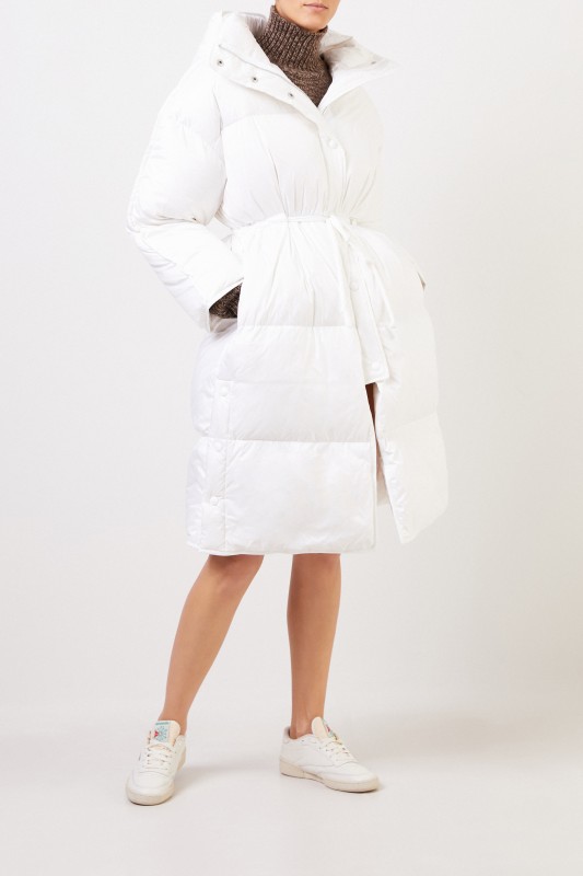 Acne Studios Daunenmantel 'Ottie Nylone Puffer' mit Kapuze Weiß