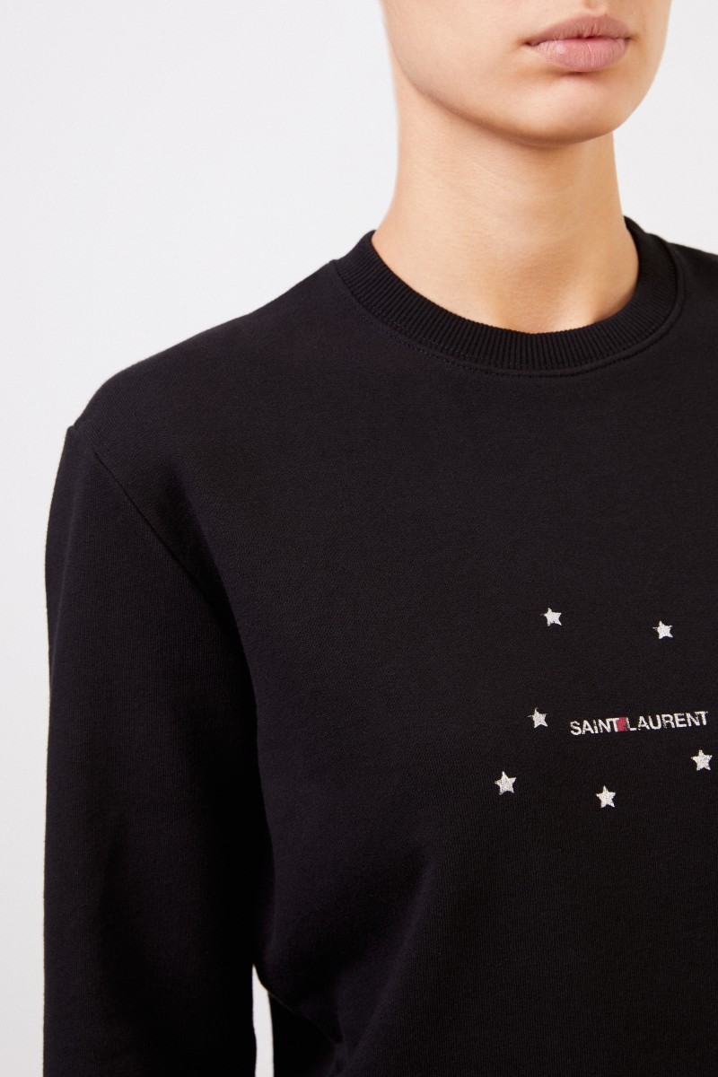 Saint Laurent Sweatshirt mit Logo-Aufdruck Schwarz