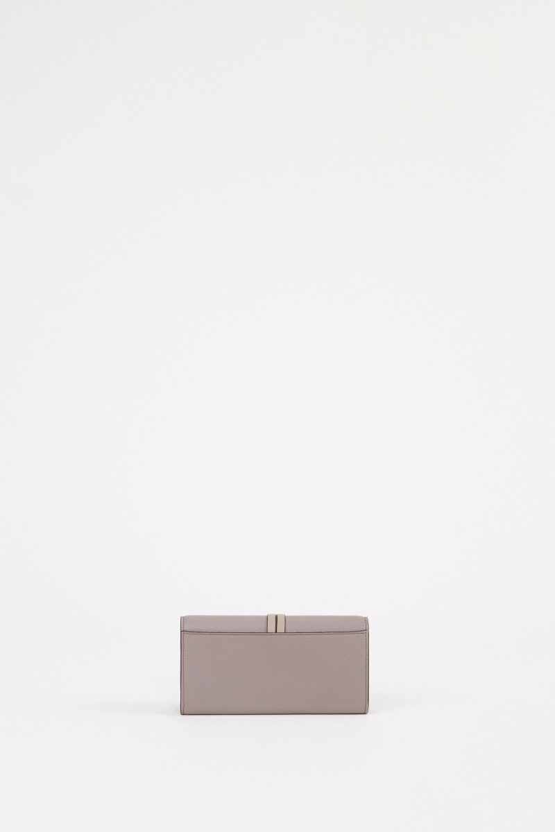 Chloé Leder-Portemonnaie ' Alphabet' Cashmere Grey