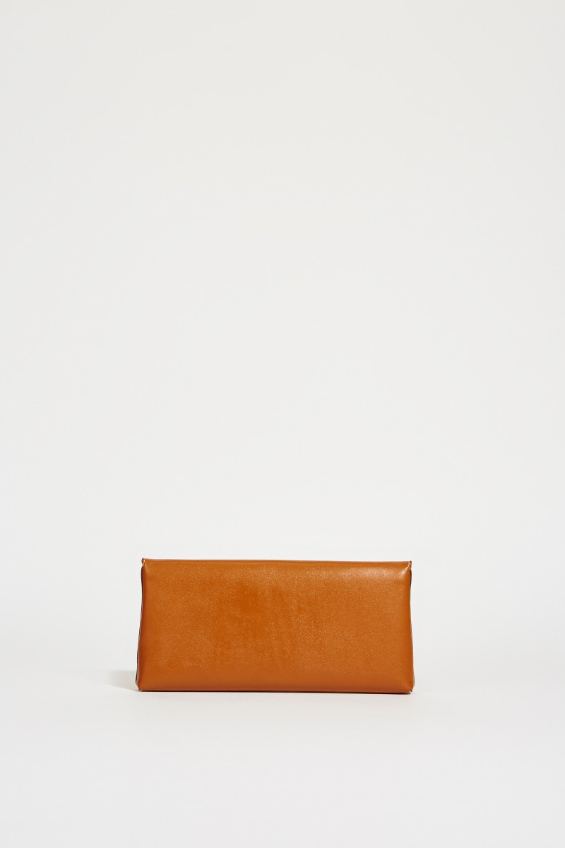 Clutch 'Miller' mit Logo Braun