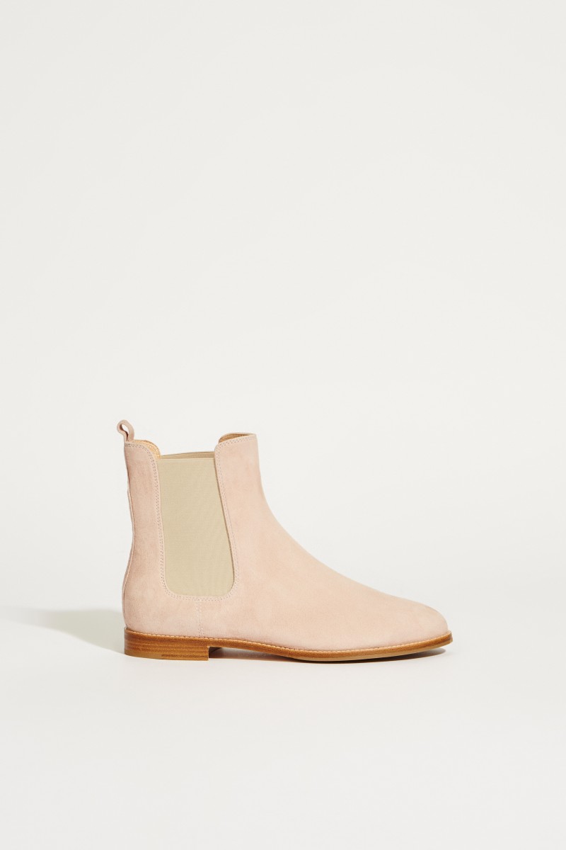 Veloursleder-Chelsea-Boot Rosé