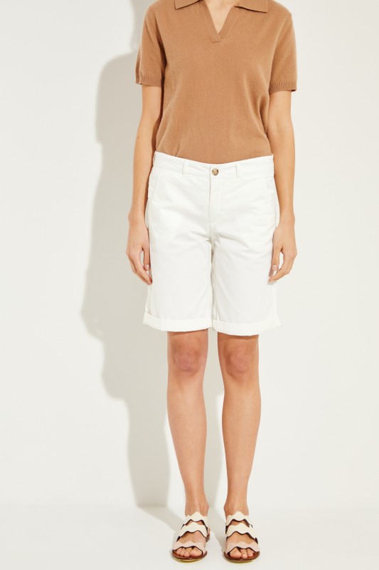 Slim Fit Bermuda Weiß