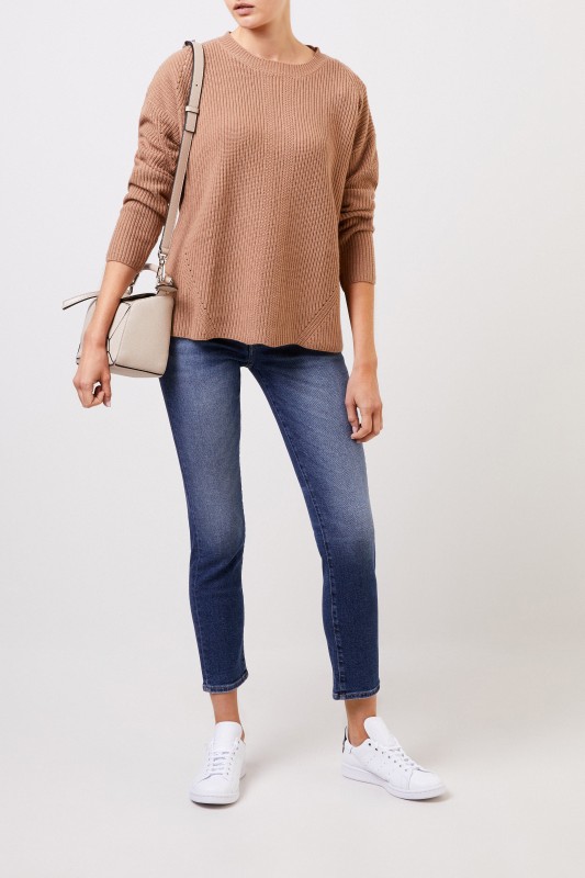 Midrise-Jeans 'Roxaenne Crop' Blau