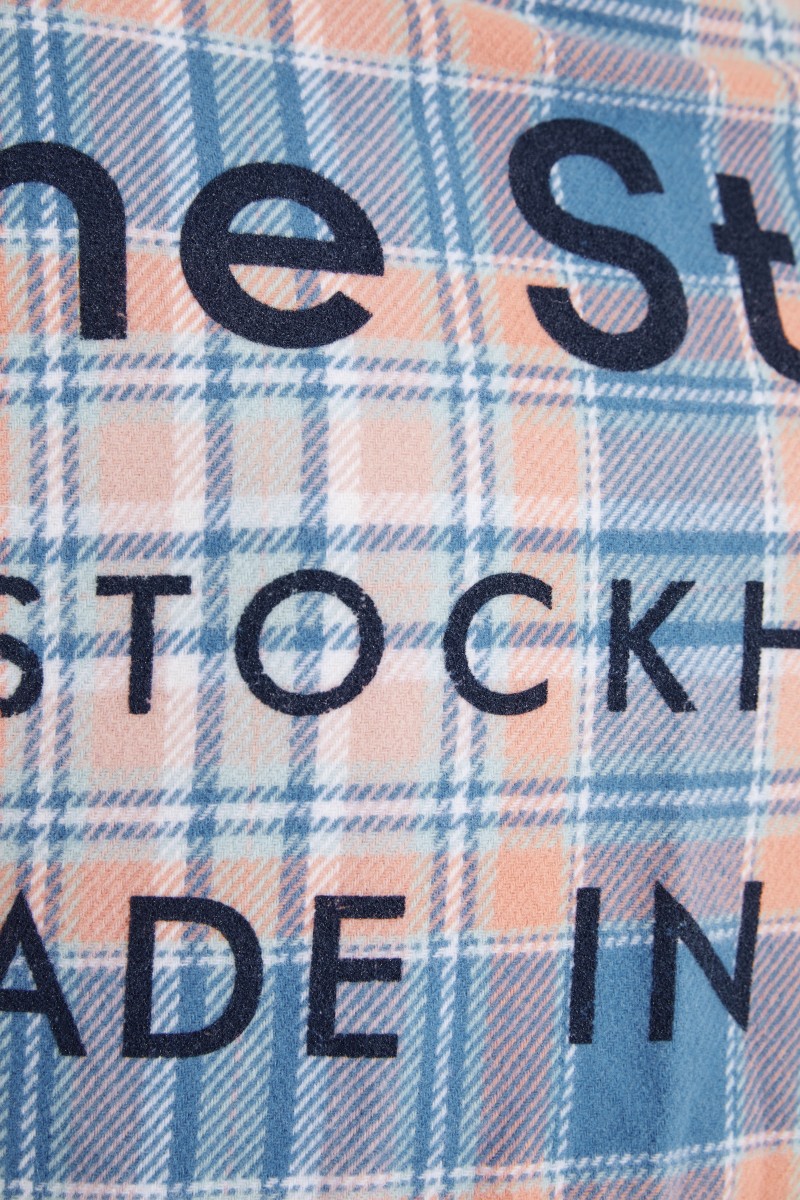 Karierter Woll-Poncho 'Cassiar' Rosé/Blau