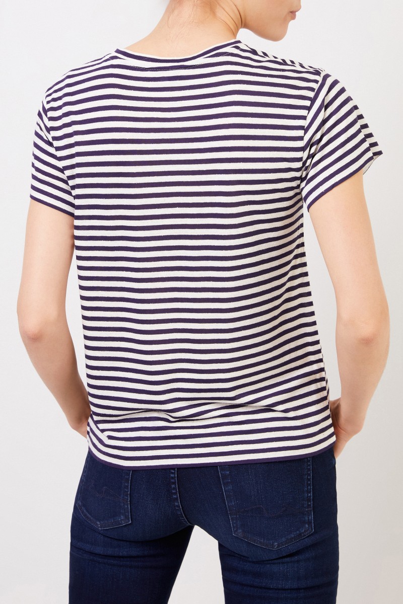 Gestreiftes T-Shirt Blau/Weiß