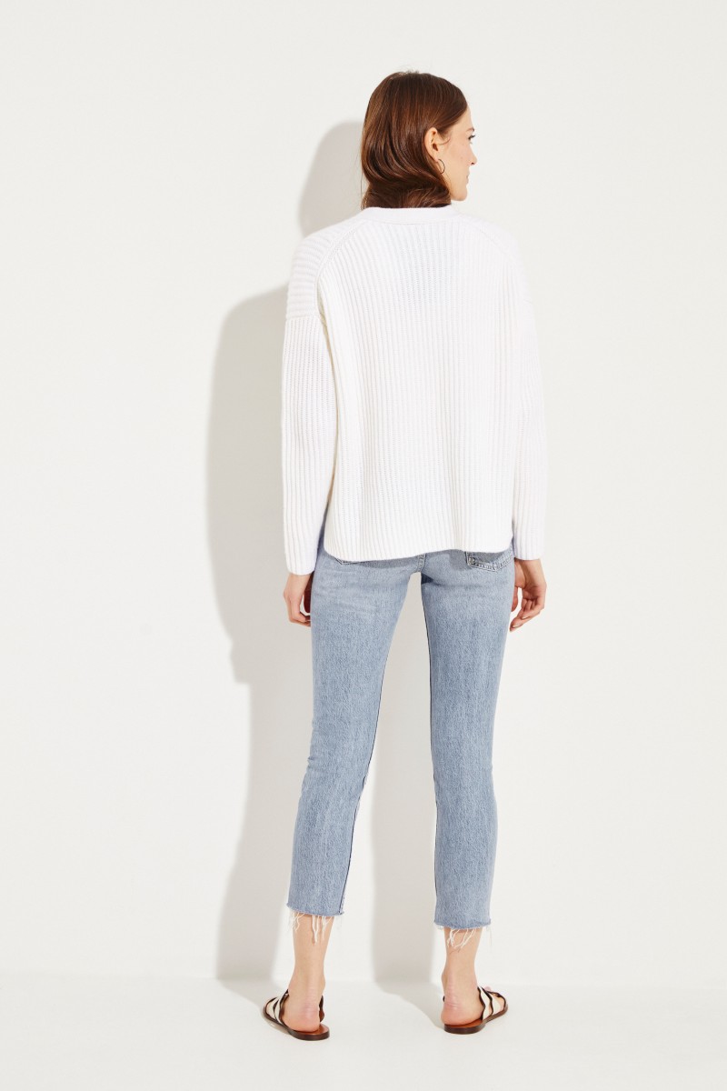 Cashmere-Cardigan Weiß