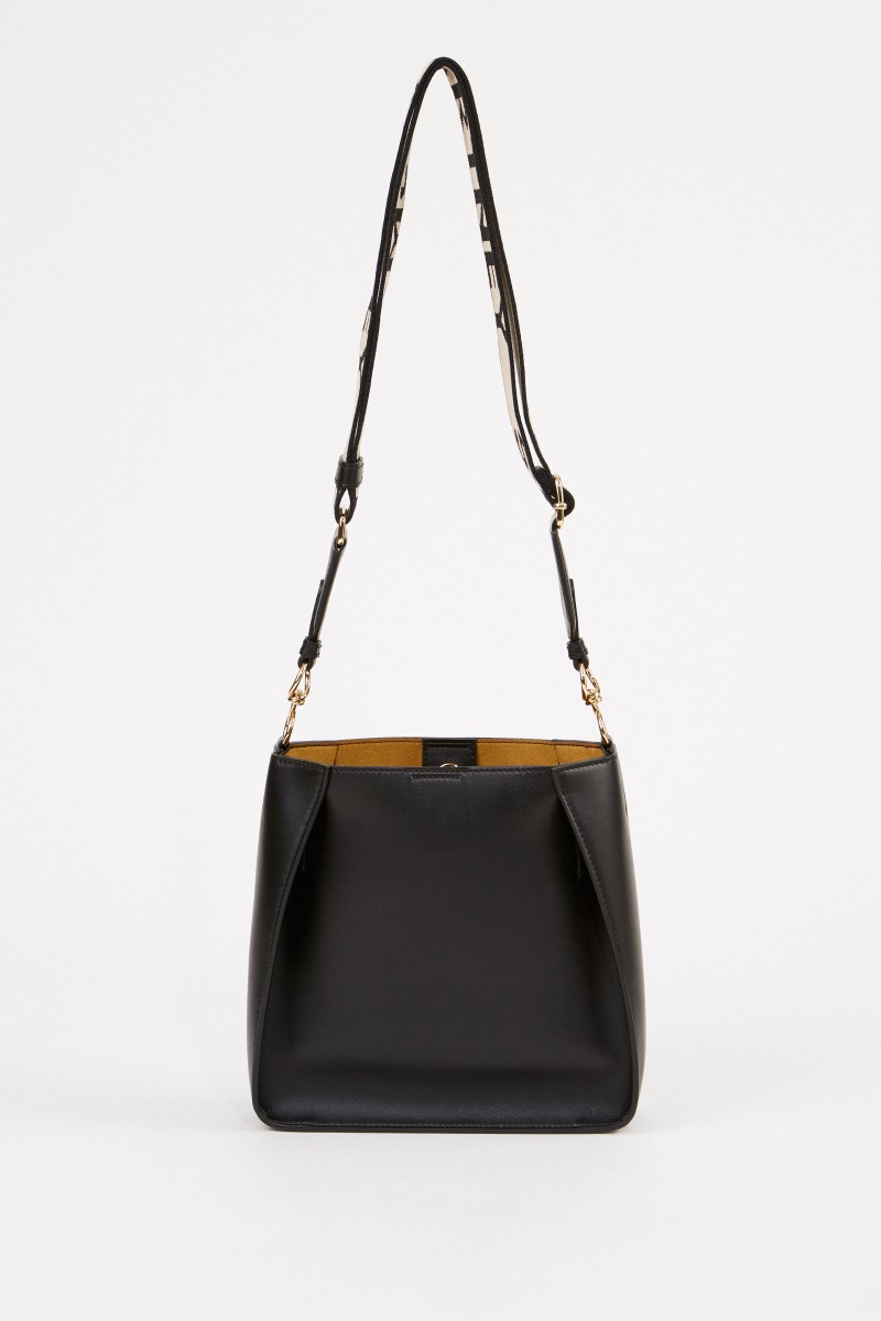 Stella McCartney Mini-Schultertasche mit Logo-Riemen Schwarz