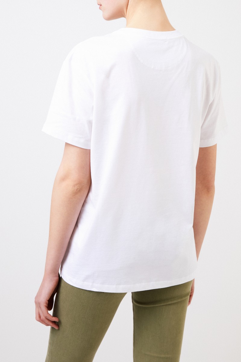 T-Shirt mit VLTN-Logo Weiß/Schwarz