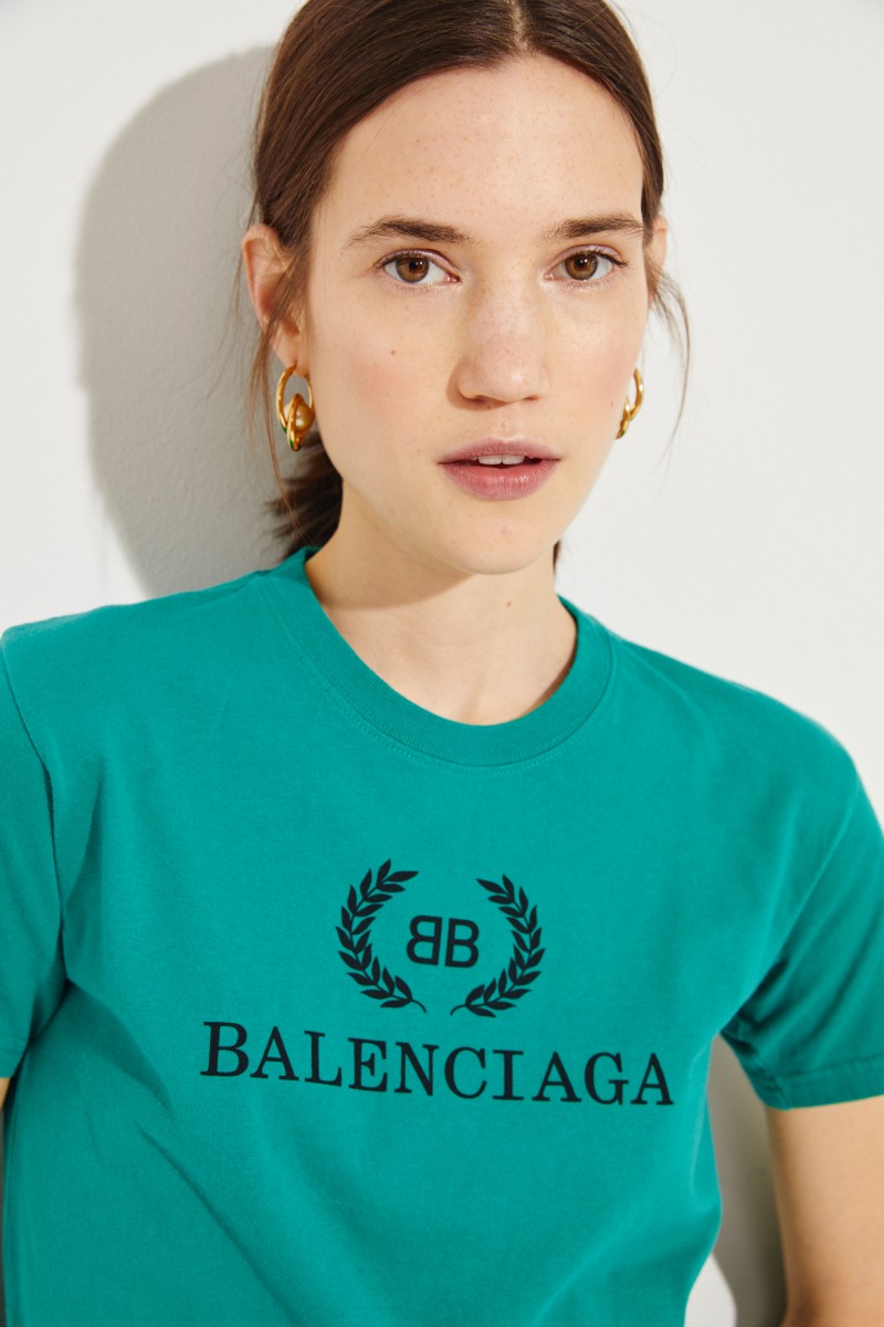 Shirt mit Logo-Schriftzug Grün