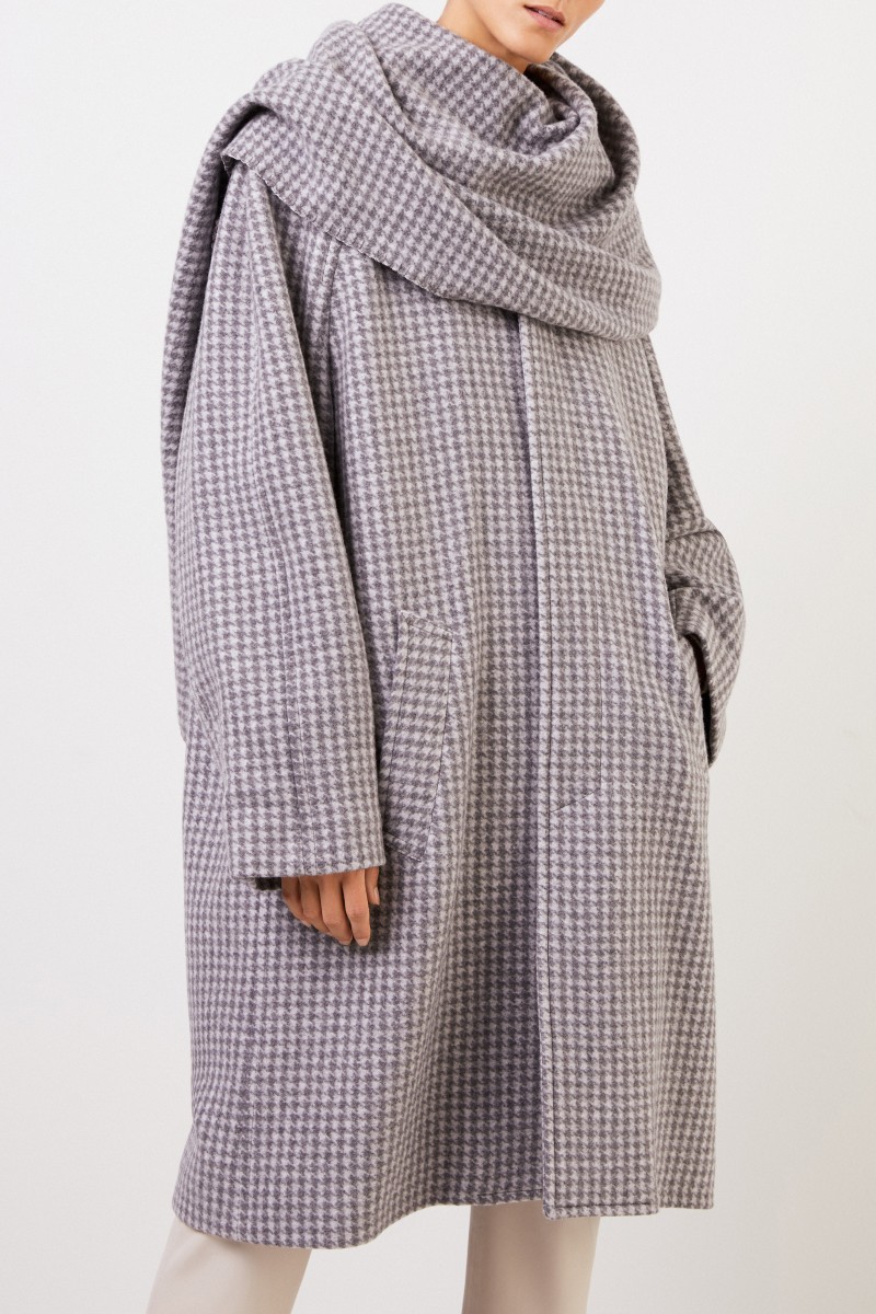 Balenciaga Woll-Mantel mit Schaldetail Grau