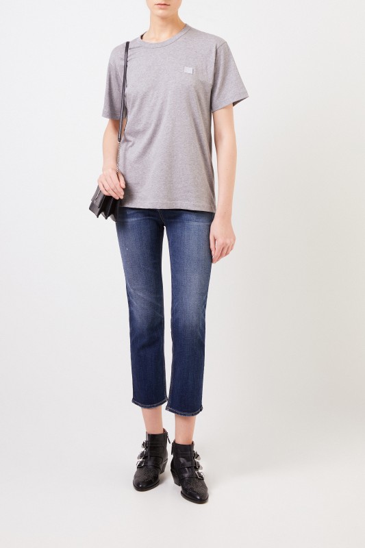 Acne Studios T-Shirt 'Nash Face' Grau