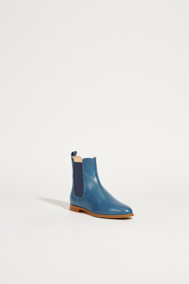 Leder-Chelsea-Boot Blau
