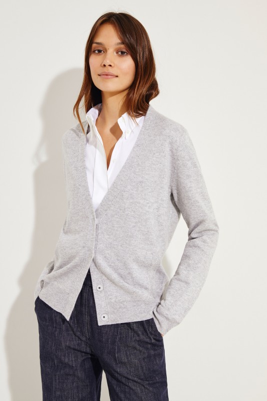Cashmere Cardigan Grau