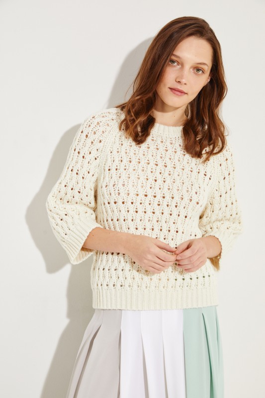 Woll-Cashmere-Pullover 'Palermo' Ècru