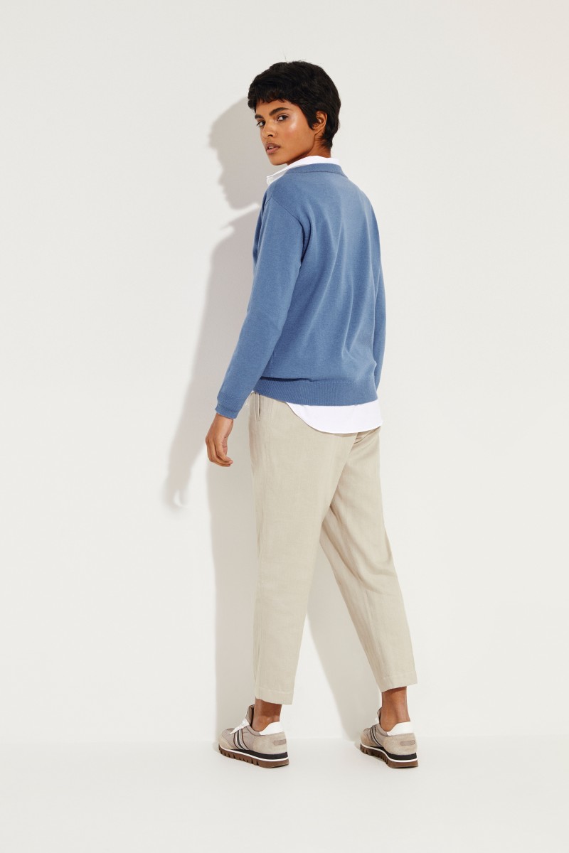 Cashmere-Pullover Blau