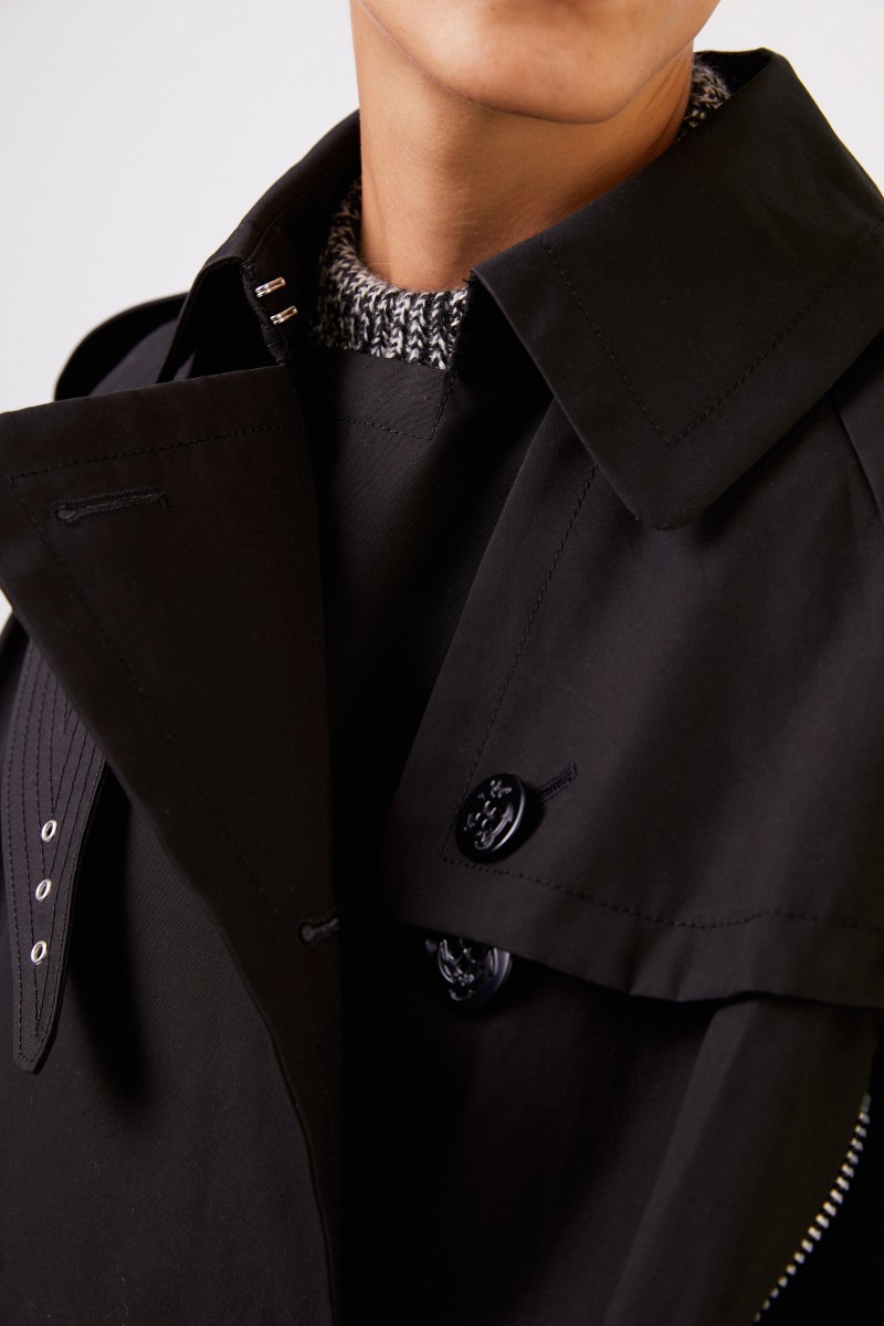 Trenchcoat mit Reißverschlüssen Schwarz