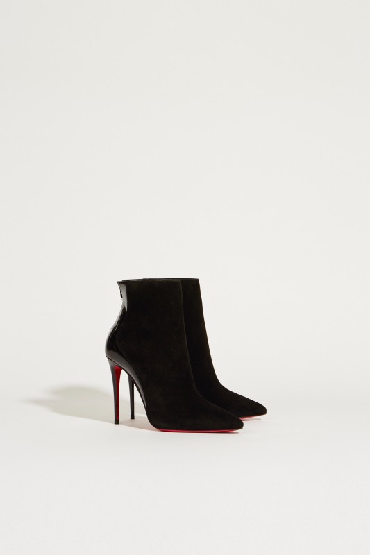Veloursleder-Stiefelette 'Delicotte' Schwarz