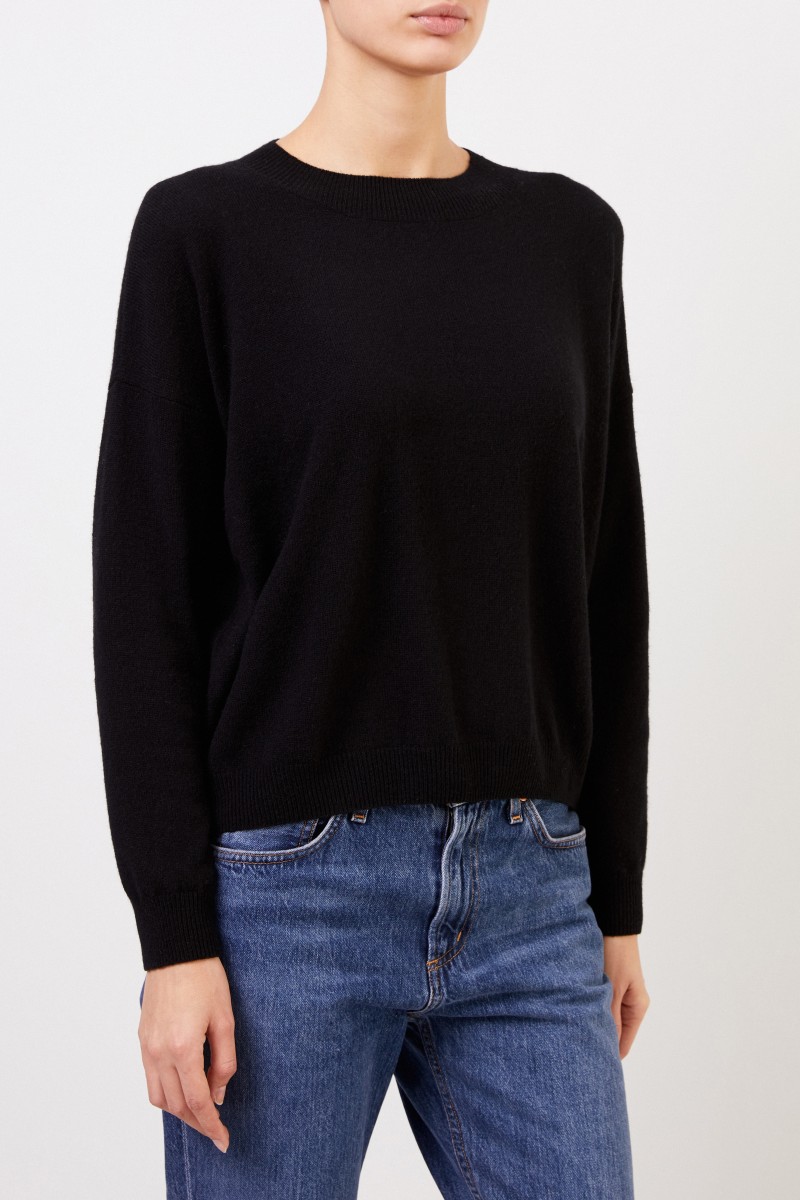 Cashmere-Pullover 'Calanna' mit Rundhals Schwarz