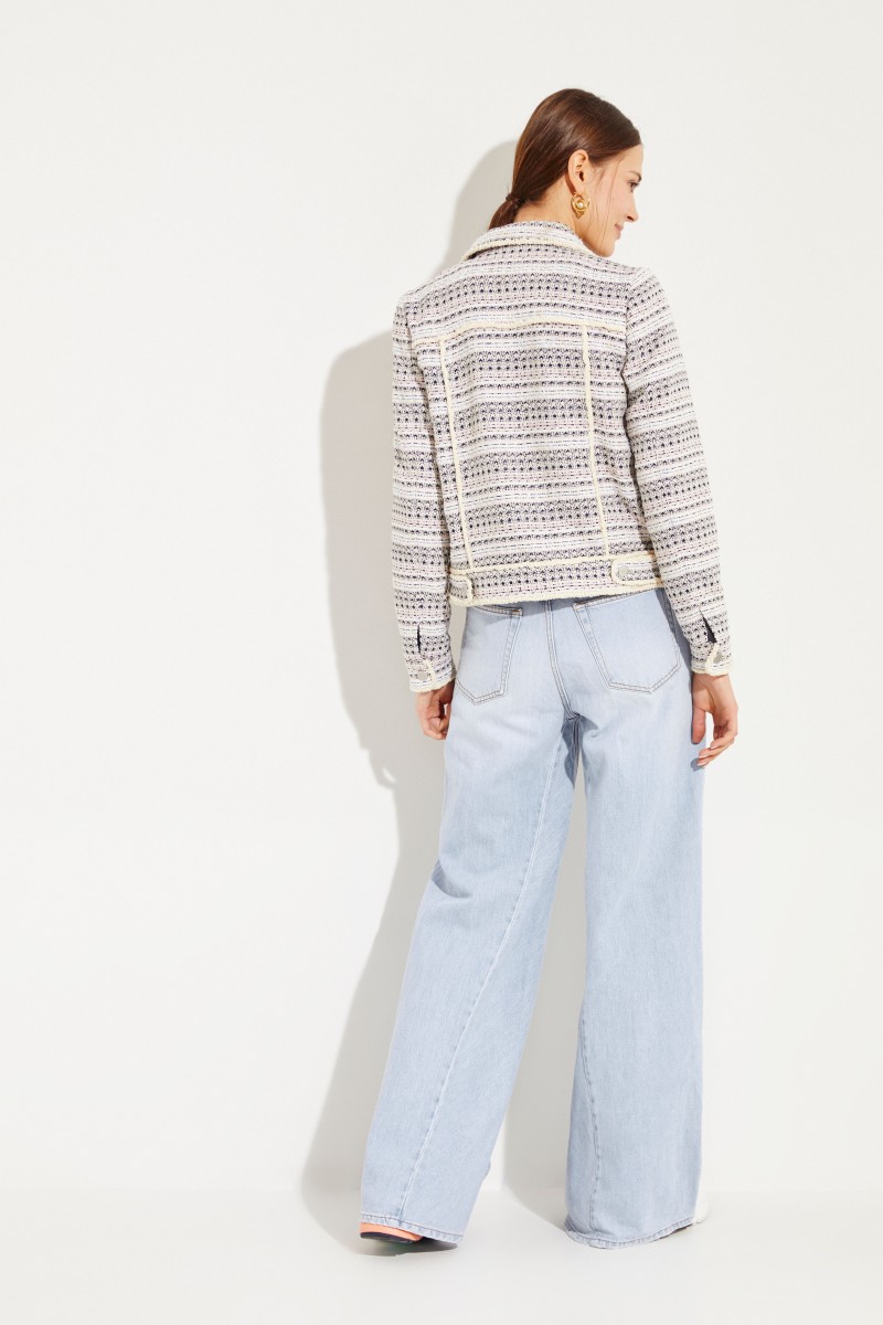 Tweed-Jacke mit Paillettendetails Multi