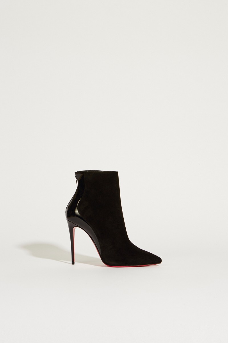 Veloursleder-Stiefelette 'Delicotte' Schwarz