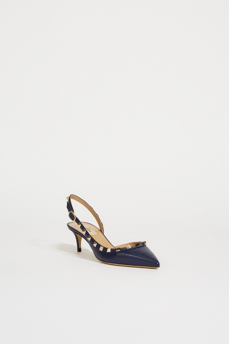 Slingback mit Nietendetails Blau