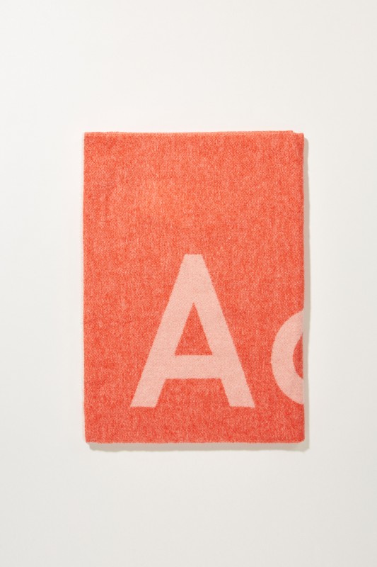 Acne Studios Klassischer Wollschal 'Toronty Logo' Pink