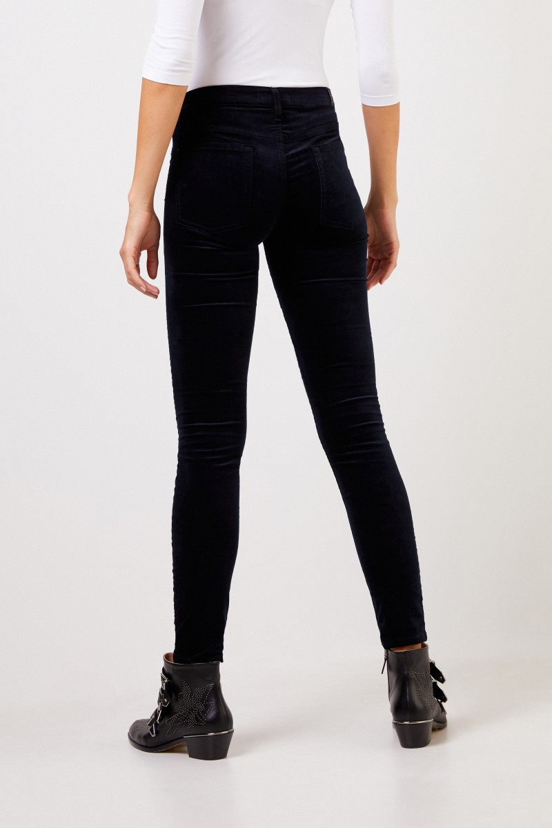 7 for all mankind Samt-Jeans 'The Skinny' Marineblau