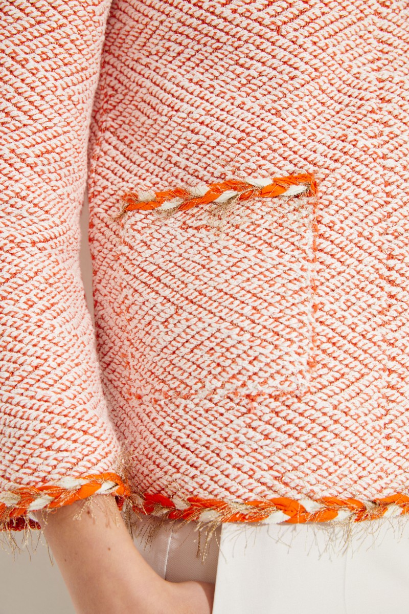 Tweed-Blazer mit Lurexdetails Orange/Multi