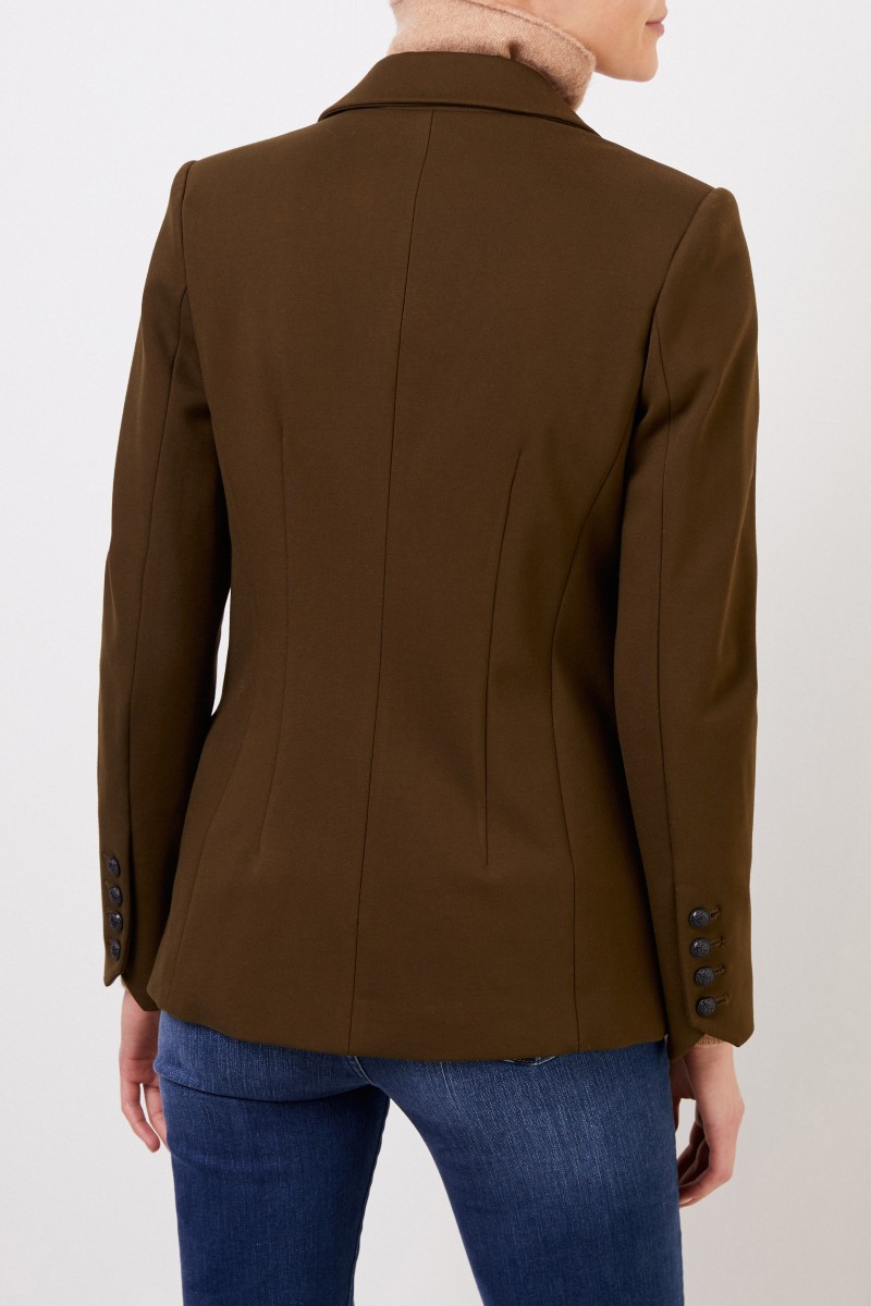 Steffen Schraut Taillierter Blazer mit Logo-Knöpfen Khaki