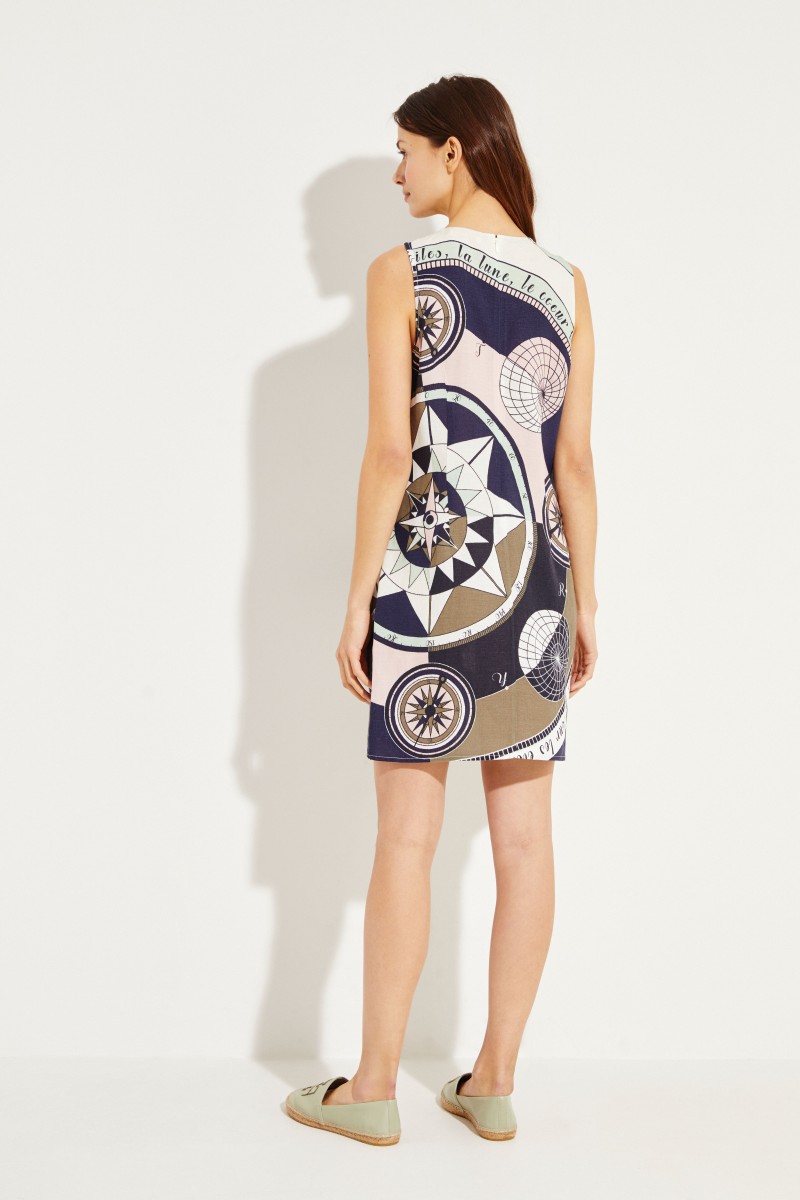 Leine-Kleid mit Print Multi