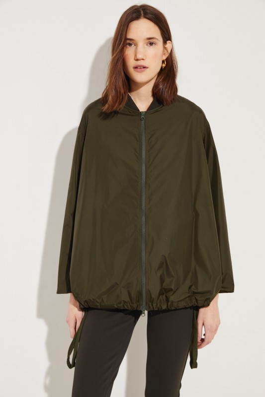 Bomber-Parka mit Bindeelement Oliv