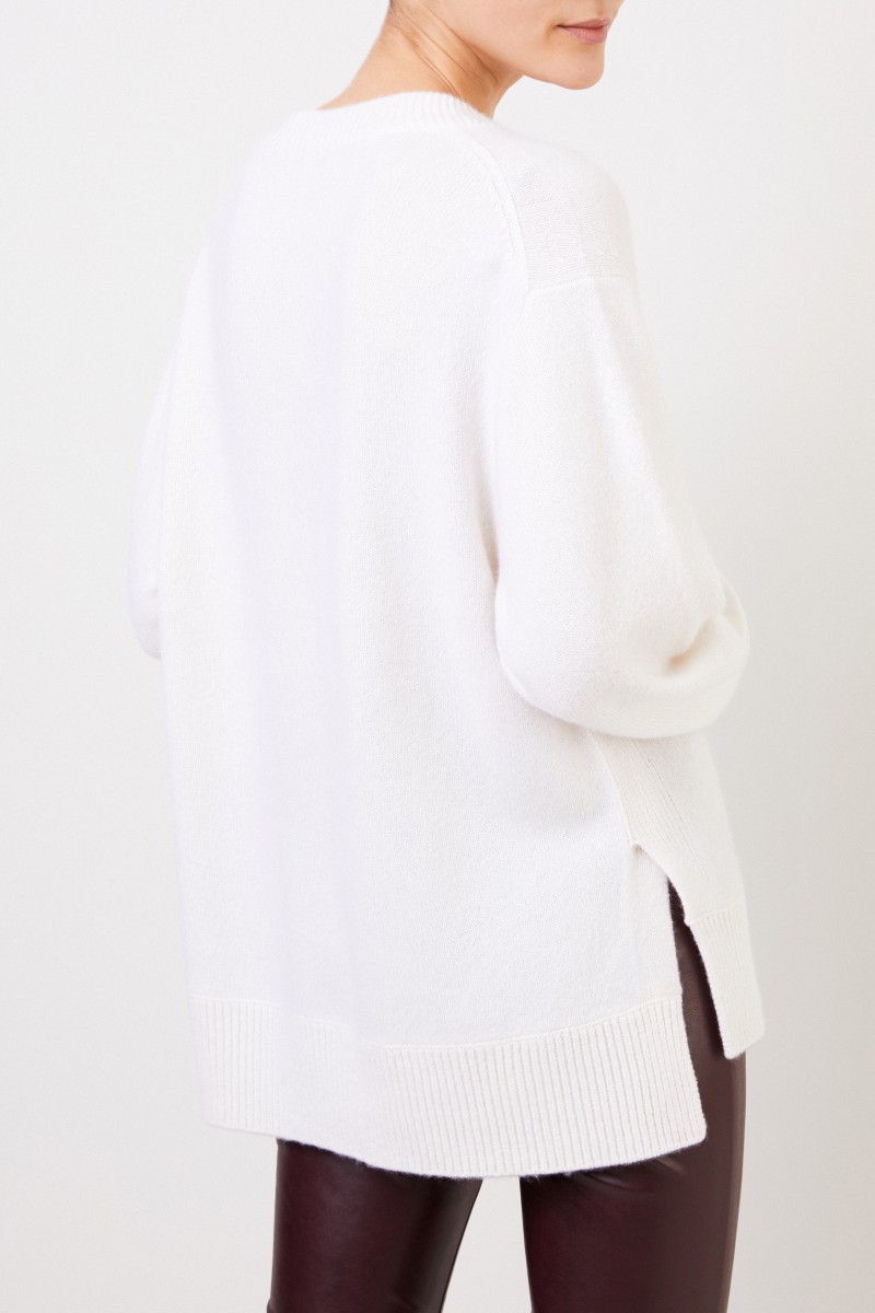 Vince Cashmere-Pullover mit V-Neck Weiß