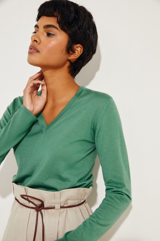 Cashmere-Seiden Shirt Grün
