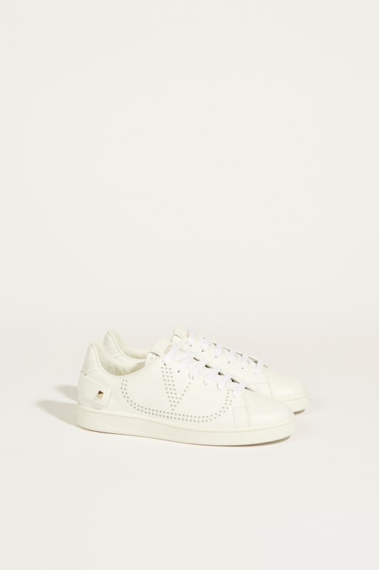 Sneaker mit Schmuckdetail Weiß