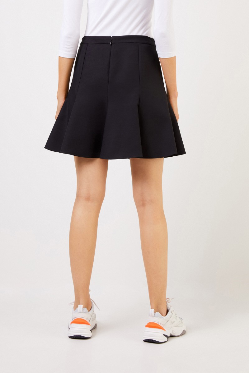 Stella McCartney Ausgestellter Woll-Rock Schwarz