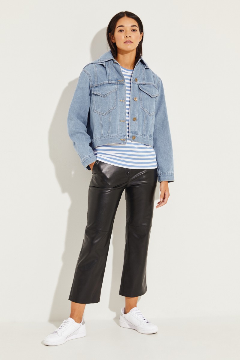 Jeansjacke 'Mijave' mit Kapuze Blau