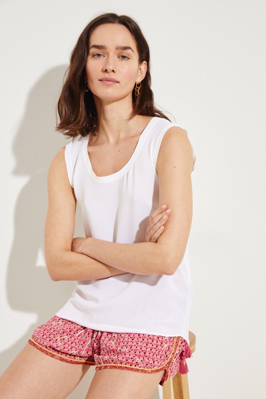 Seiden-Top 'Anouck' Weiß