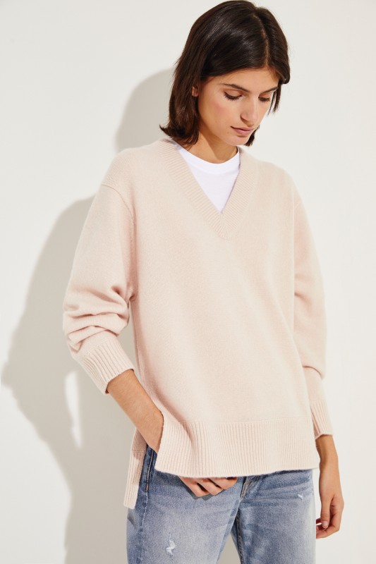 Oversize Cashmere-Pullover Rosé